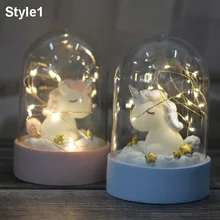 Ins смола единорог светодиодный светильник Novetly мультфильм светильники в виде единорога Сказочный светильник s спальня Пейзаж Декор Светильник Рождественский подарок для детей