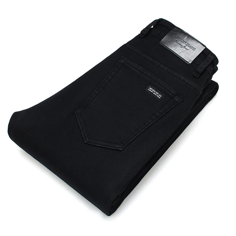 Classic Advanced Stretch Black Jeans 2019 Winter New Style Business Fashion Denim Slim Fit Jean Trousers Male Brand Pants Classic Advanced Stretch Black Jeans 2019 Winter New Style Business Fashion Denim Slim Fit Jean Trousers Male Brand Pants