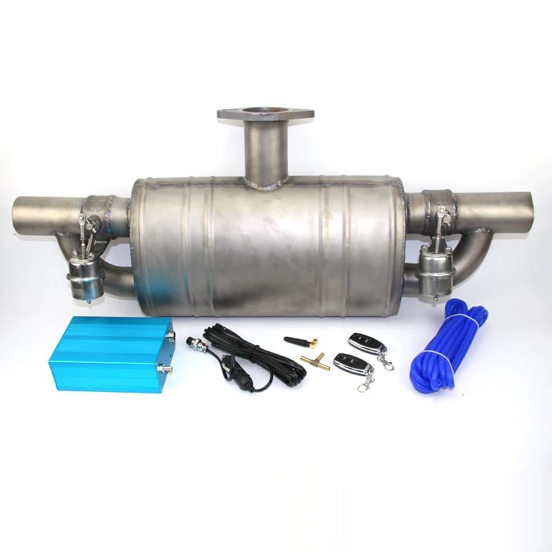 

car accessories Refit remote control valve titanium alloy T - type exhaust pipe muffler is suitable for mitsubishi wing - god