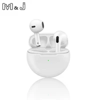 M & J Air Pro 6 TWS zestawy słuchawkowe Bluetooth bezprzewodowe douszne do gier Mini pół w ucho etui z funkcją ładowania z mikrofonem do gra sportowa grać