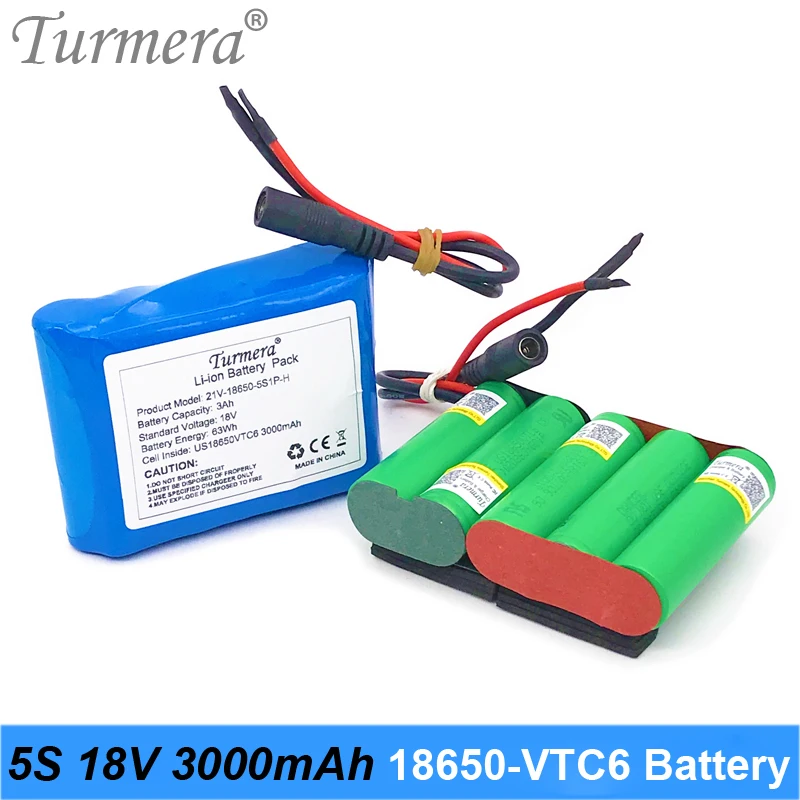 5S 18V 21V 3000mAh перезаряжаемый литиевый аккумулятор US 18650VTC6 30A батарея с BMS для