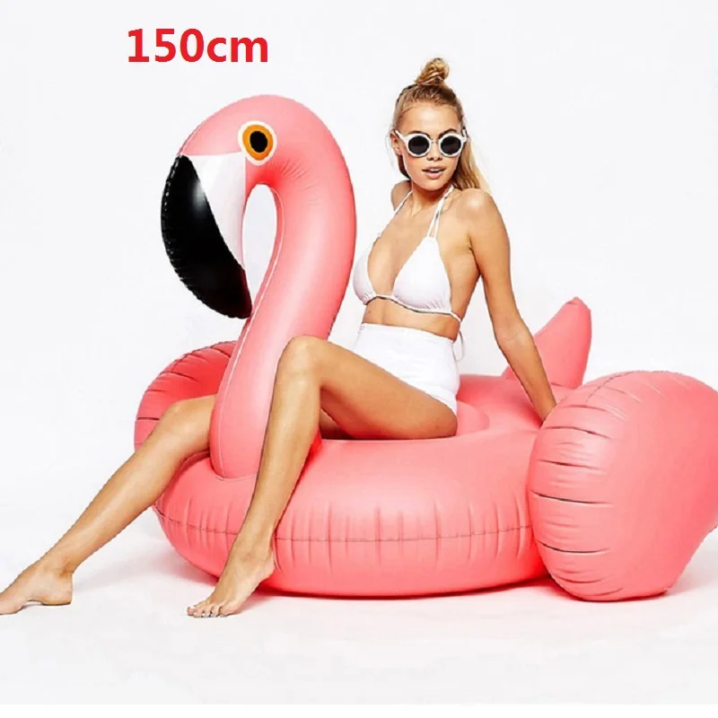 Rose-Gold-150cm-Giant-Inflatable-Flamingo-Pool-Float-Newest-Pink-Ride-On-Swimming-Ring-For-Adults