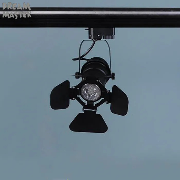 Description Picture 6 of itemVintage E27 Track Light, Loft Industrial Spotlight Rail Light, Black Track Lamp with barndoor, Clothes Store Shop Lighting
