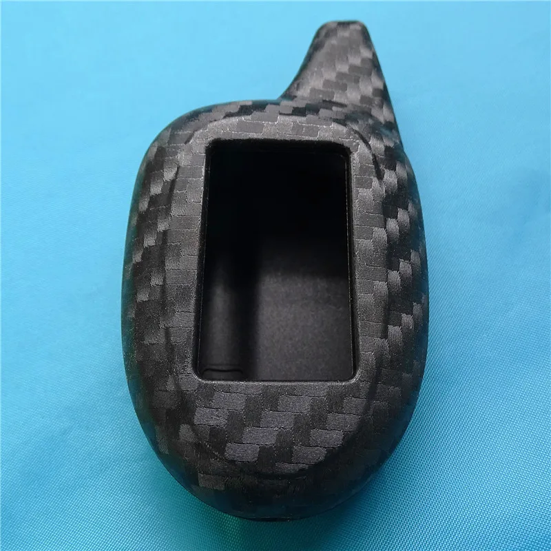 

Car Key Case Cover Carbon Fiber Silicone For Scher-Khan Magicar 7 8 9 10 11 M101AS Two Way Car Alarm LCD Remote Protector Cover