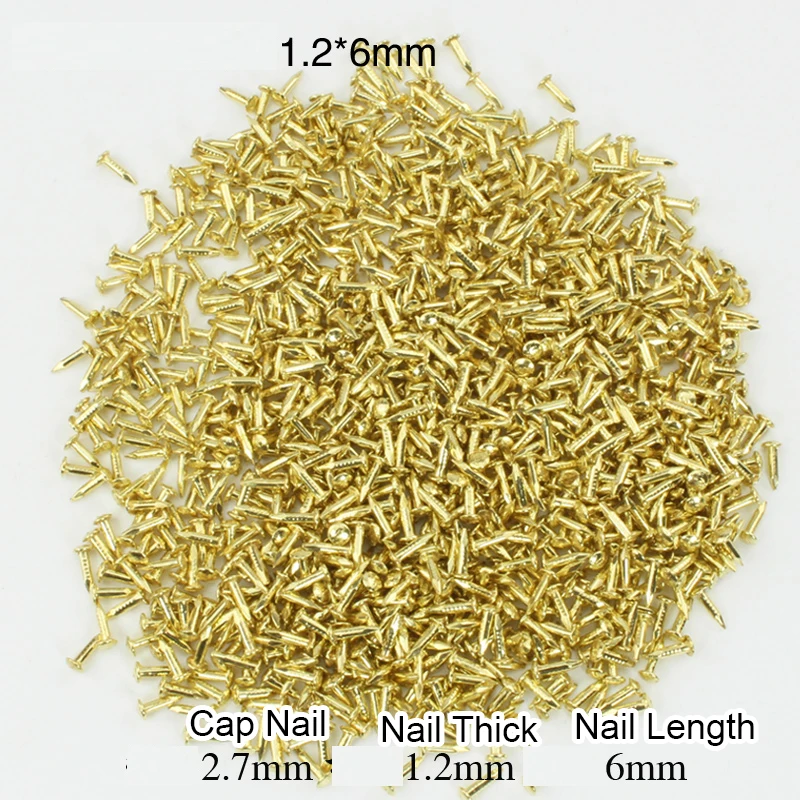 100g 구리 도금 철 미니 손톱 재료 철 선물 상자 손톱 목공 손톱 철 손톱 Diy 피팅 특수 둥근 머리 손톱