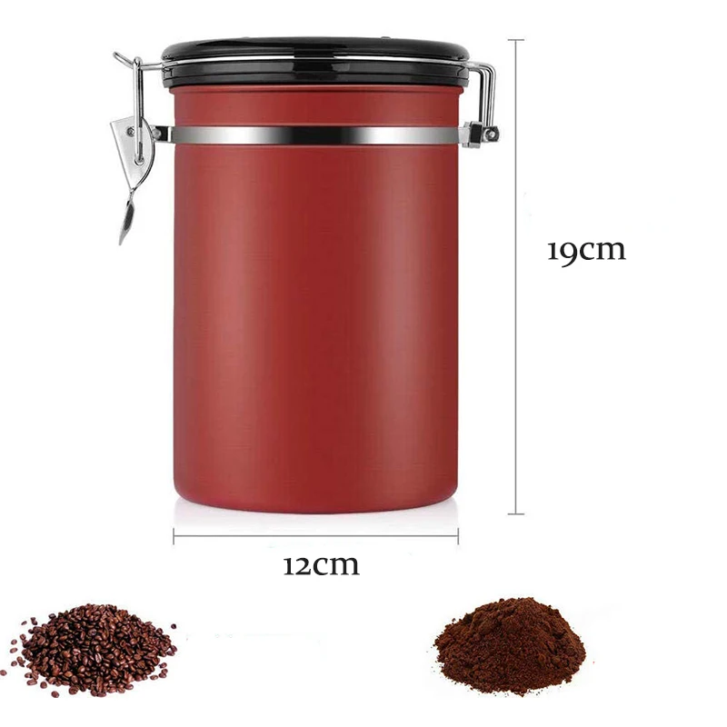 1.8L контейнер для кофе герметичный нержавеющая сталь хранение чая комоды Кухонный Контейнер для кофе порошок Органайзер банки чай Caddy инструменты