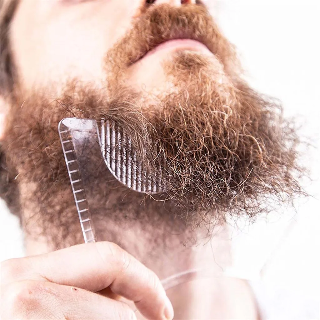 Новое поступление, мужской инструмент для формирования бороды, Прозрачный шаблон, расческа для укладки, шаблоны, расческа для бритья бороды G1106