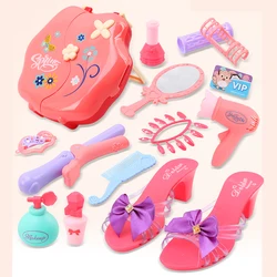 Ensemble de jouets de maquillage pour enfants, 1 ensemble, maquillage rose, coiffure princesse, jouet en plastique pour filles, cosmétique, cadeaux de noël 