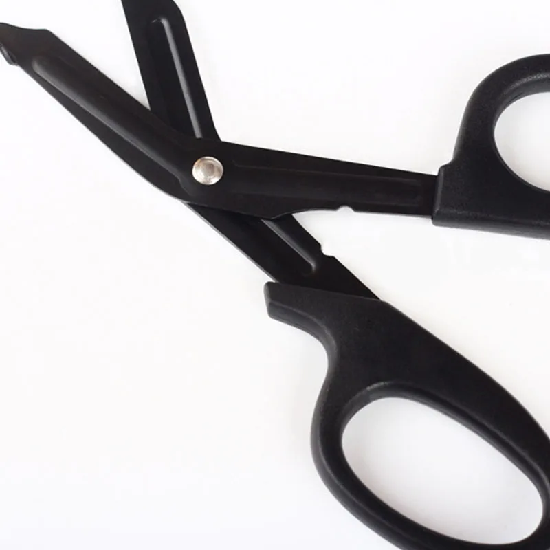 Multifunctional Stainless Steel Toothed Scrub Black Scissors Outdoor Survival Emergency High Hardness Diagonal Scissors