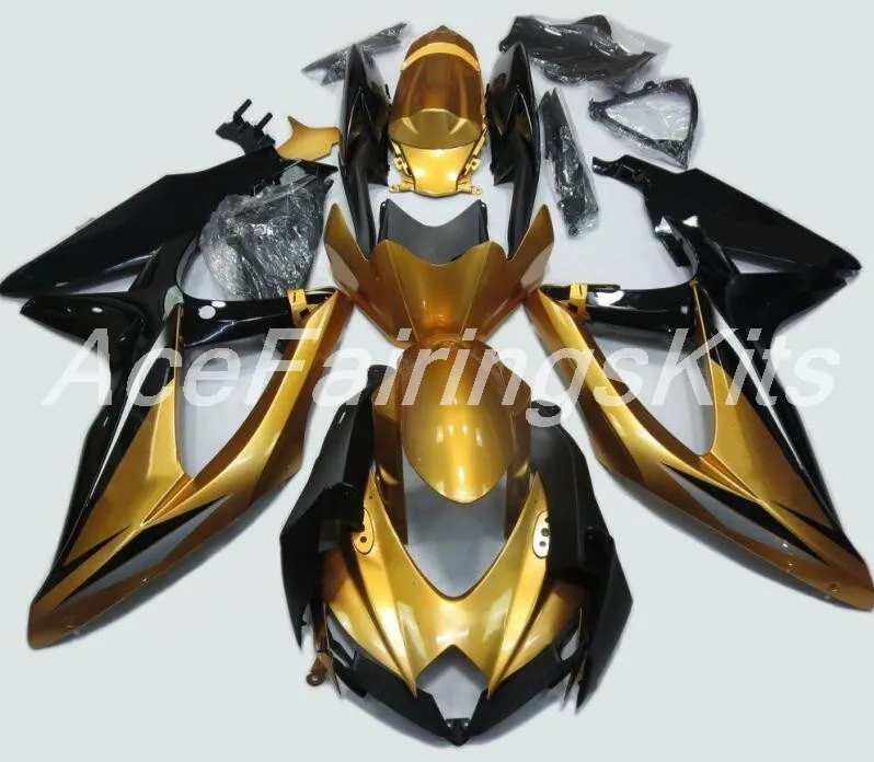 

New TOP (Injection molding) ABS Fairing Kits Fit For Suzuki GSX-R600 GSX-R750 K8 2008 2009 2010 Fairings set golden black