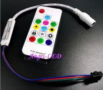 

SP103E Mini Digital RGB LED Strip Controller with 14Key RF Wireless Remote 2048Pixels work with DC5V WS2801 Pixel Strip
