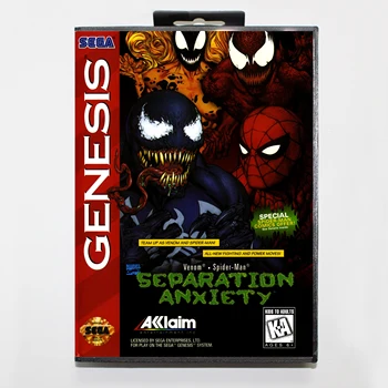 

Spider-Man & Venom Seperation Anxiety 16bit MD Game Card For Sega Mega Drive/ Genesis with Retail Box