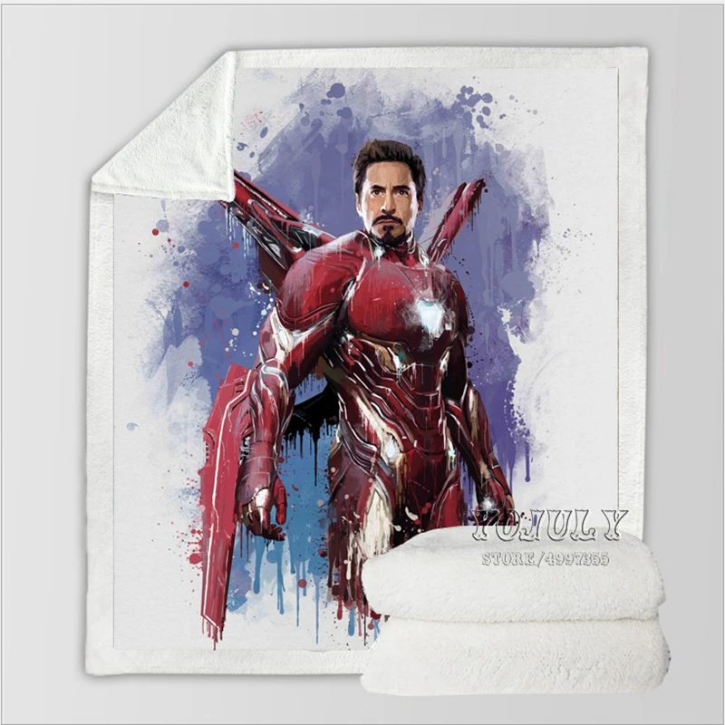 YOJULY, Железный человек, герой Marvel, для детей и взрослых, 3d принт, одеяло, диване, пододеяльник, теплое постельное белье, удобное офисное одеяло для короткого сна K36 - Цвет: 10