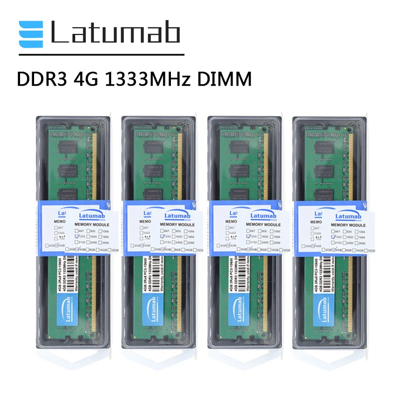 

Latumab RAM DDR3 4GB 8GB 16GB 1333MHz Desktop Memory DIMM Memory PC3-10600 PC Memory 240Pin 1.5V Memoria DDR3 RAM Memory Module