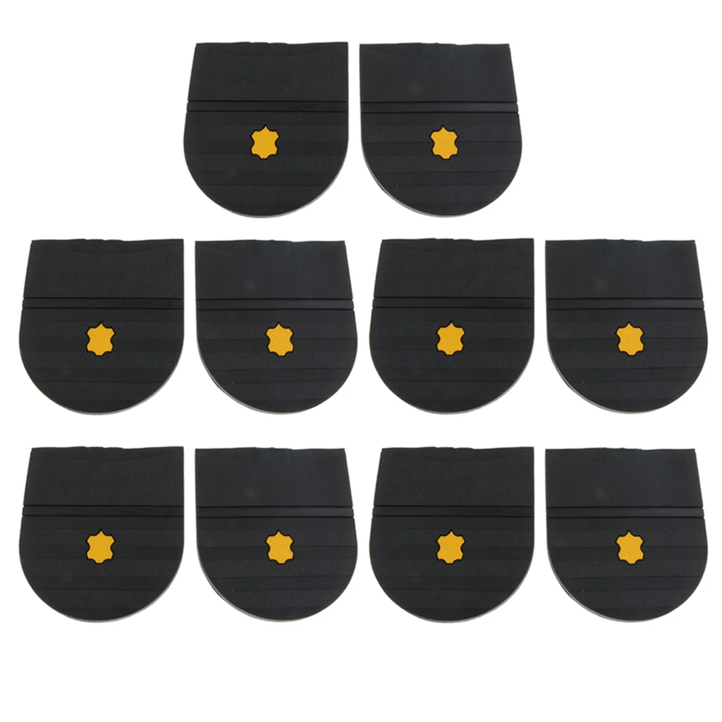 5 Pair of Rubber Heel Pads Replacement Glue On Shoe Repair Anti Slip Tips, Mens Womens Shoe Heel Repair Kit