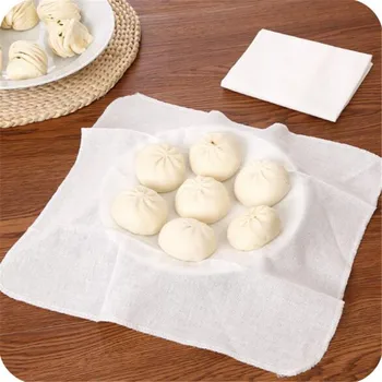 

Square cotton and linen steamer cloth kitchen utensils steamed buns roll non-stick bamboo cloth small cage gauze steaming cloth