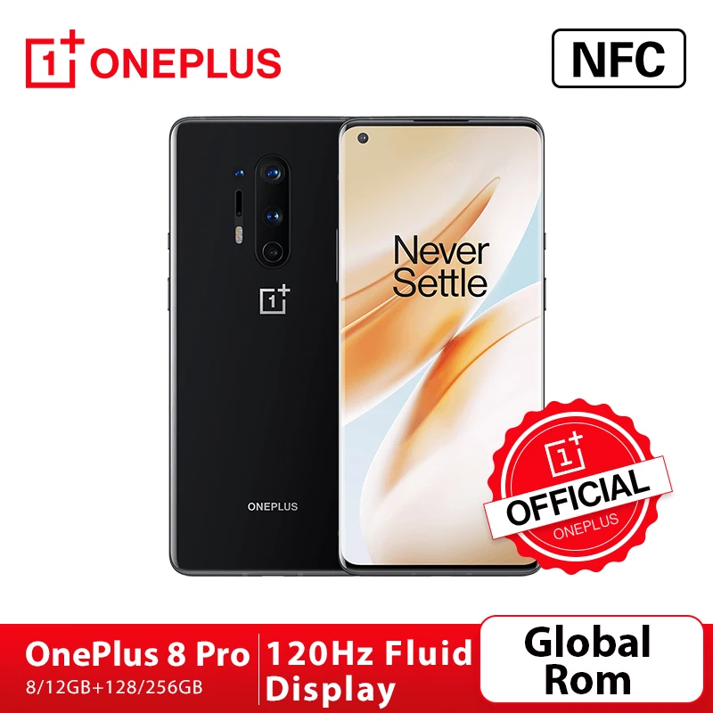 Global Rom OnePlus 8 Pro 5G SmartPhone Snapdragon 865 8G 128G 6.87'' 120Hz Fluid Scrren 48MP Quad Cams 30W Wireless Charging