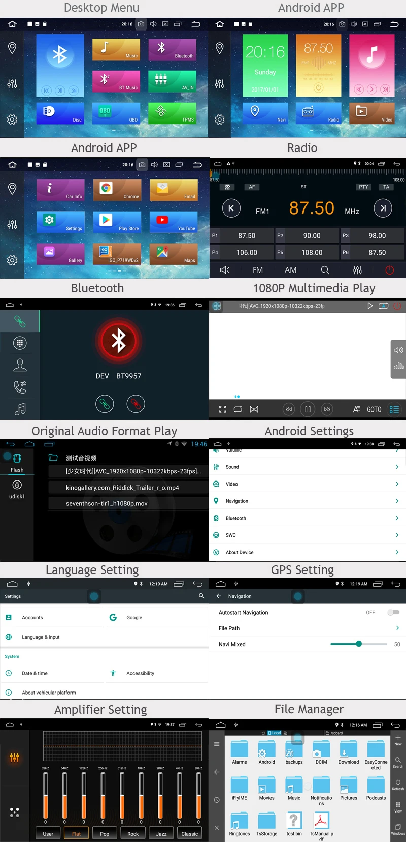 ANDROID car dvd 9.0 UI