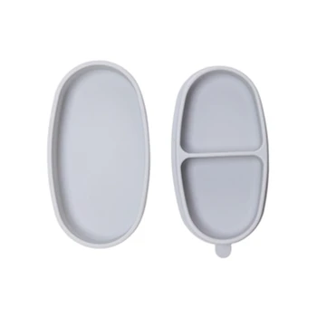 

Baby Training Feeding Food Bowl with Lid Anti-slip Silicone Sucker Divided Plate Tray BPA-Free Dishes Tableware for Toddlers Inf