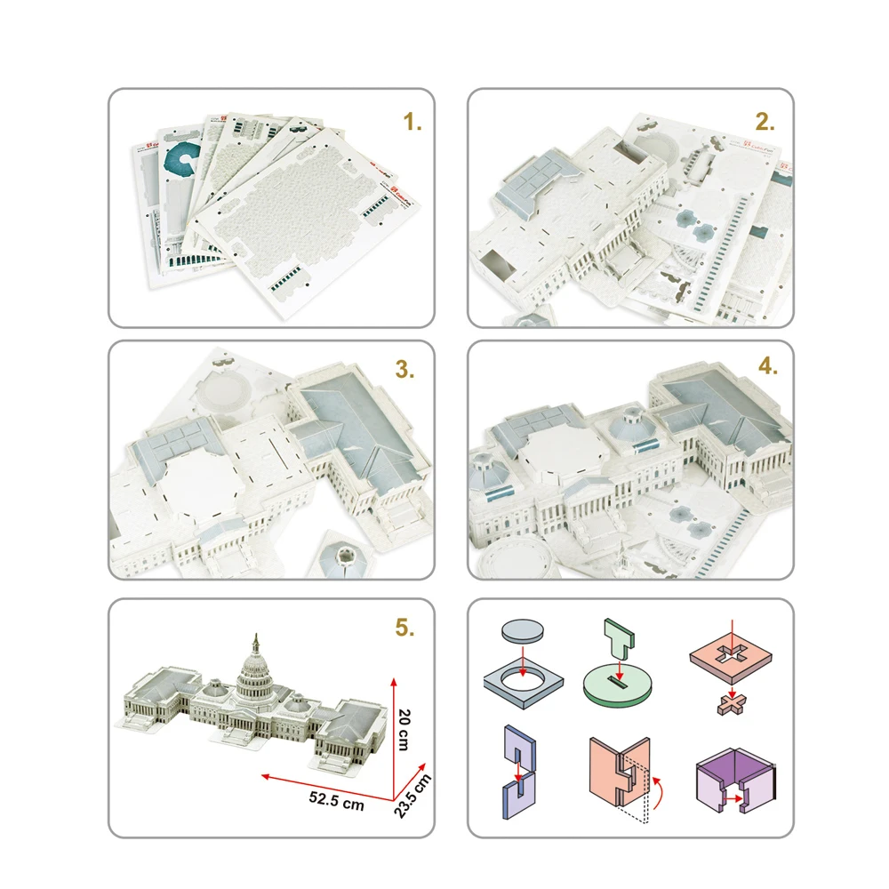3D модели игрушек бумажная модель пазлы США Capitol mc074 бесплатная доставка|paper model|paper