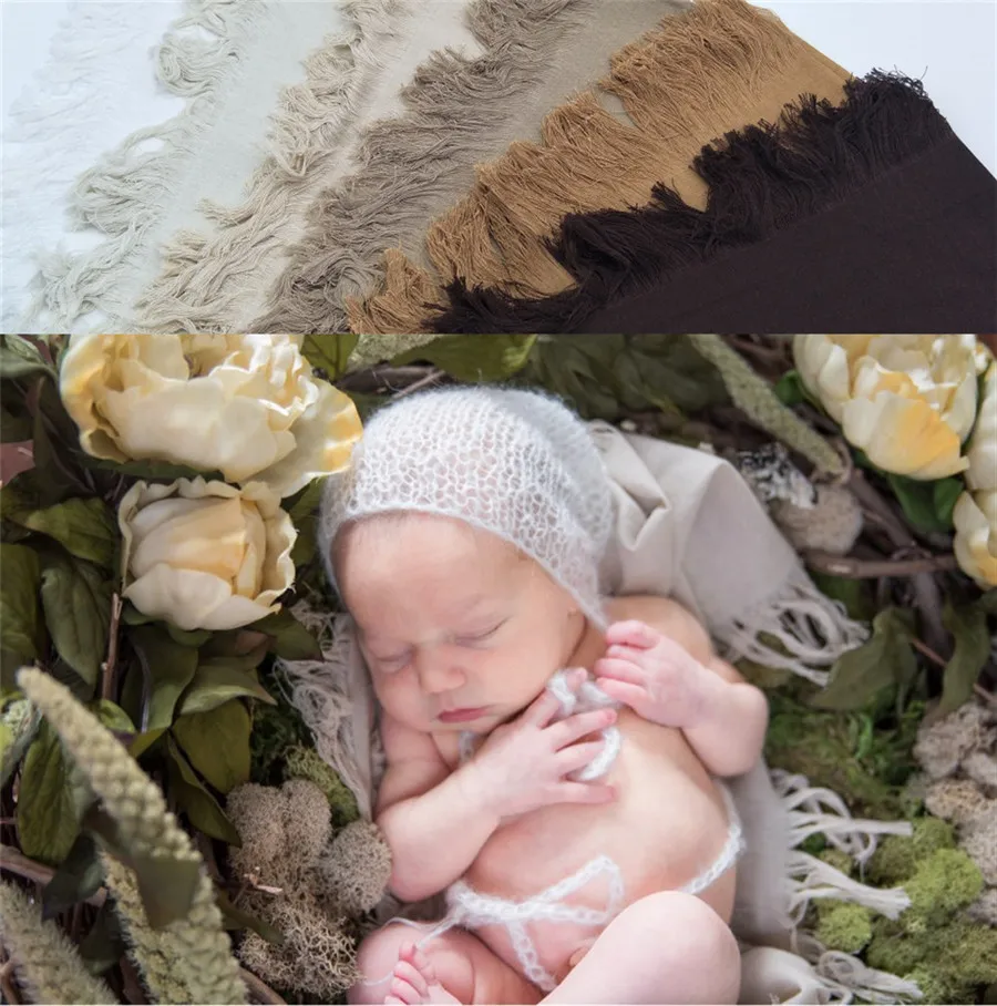 

Newborn Photo Prop Mini Blanket Burlap Jute Layers Linen Layering Basket Stuffer Newborn Photography Backdrop