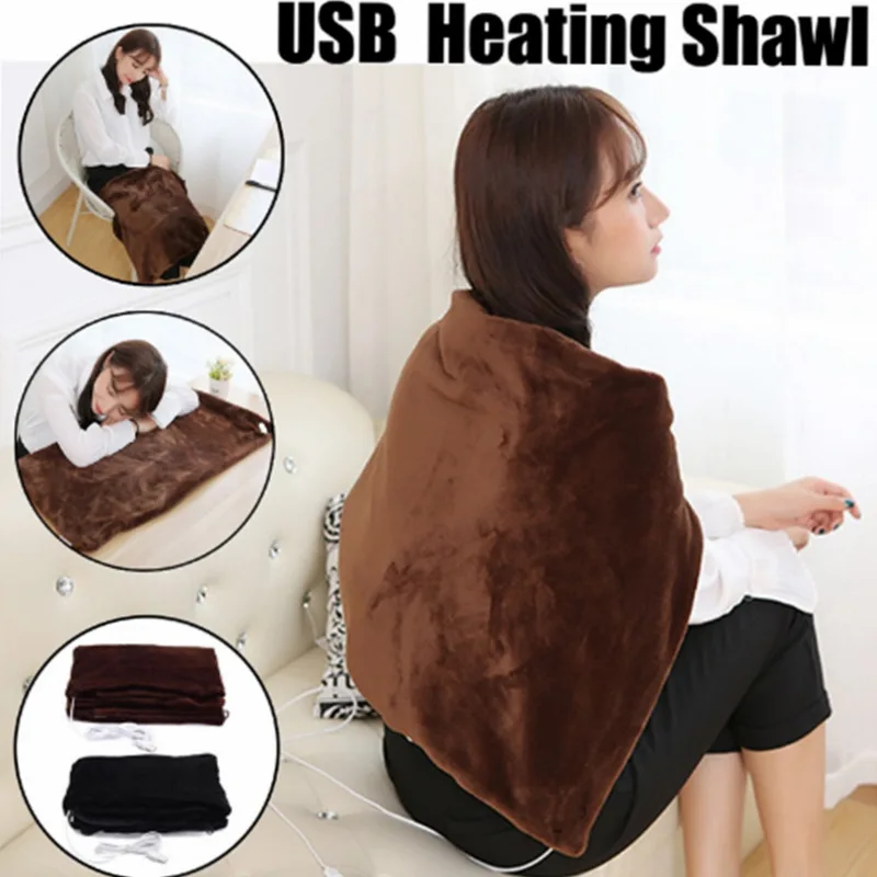 

Home Electric Warming Heating Blanket Pad Shoulder Neck Mobile Heating Shawl USB Soft 5V 4W Winter Warm Health Care