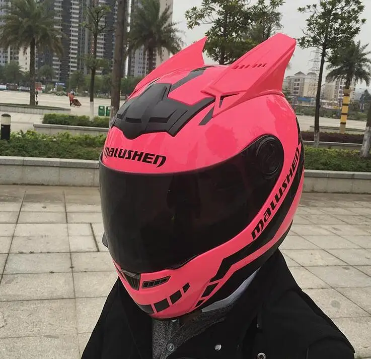 Malushun Motorcycle Helmet Women Flip Up Motocross Helmet Moto Helmet Capacetes De Motociclista Novelty Casque Moto Abs Material