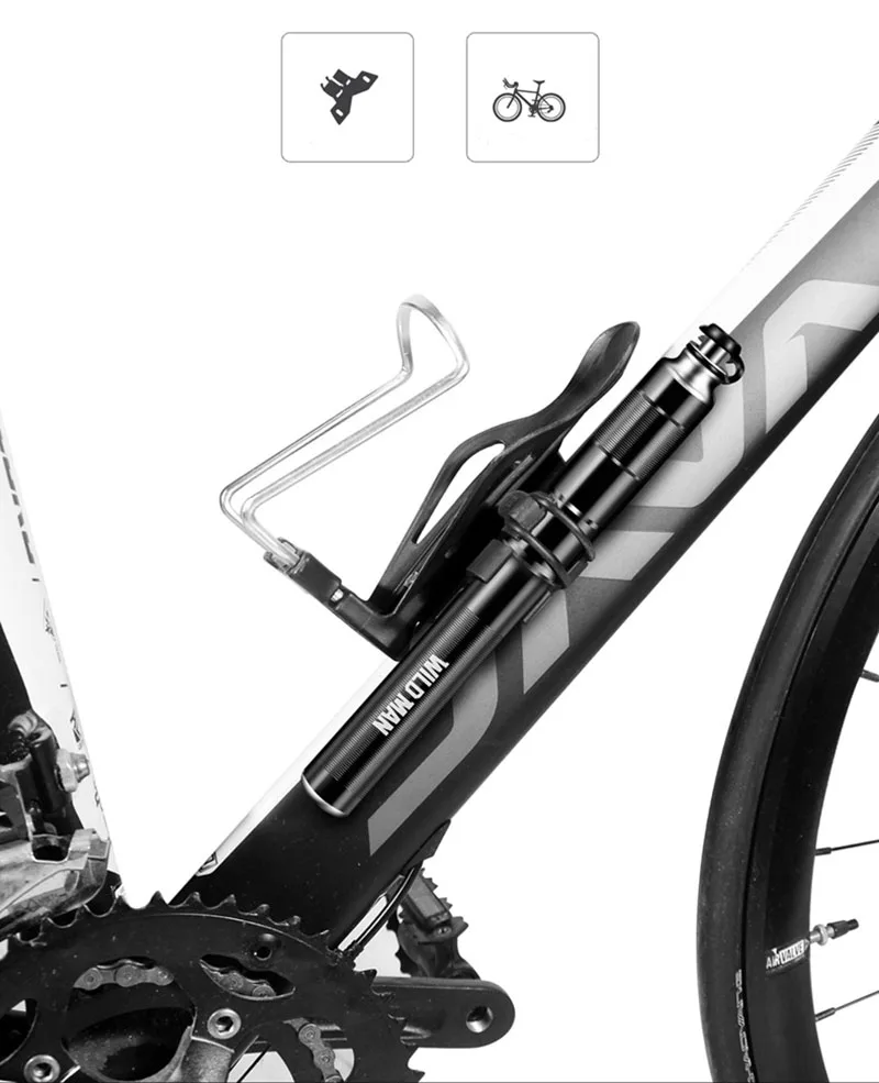Выдвижной портативный велосипедный насос-светильник для шин, велосипедный насос из алюминиевого сплава, шариковый насос 120 фунтов/кв. дюйм, Аксессуары для велосипеда