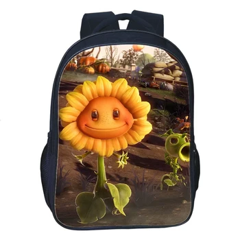 

16 Inch Kids Backpack Plants VS Zombie Children School Bags For Boys Girls Orthopedic Child BookBag Knapsack Mochila