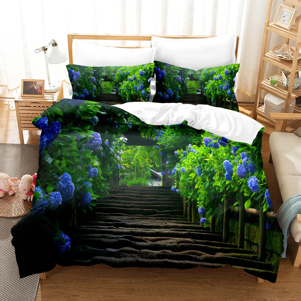 Beauty Tree Road Bedding Set Single Twin Full Queen King Size Tree Road Sky Bed Set Aldult Kid Bedroom Duvetcover Sets 028 