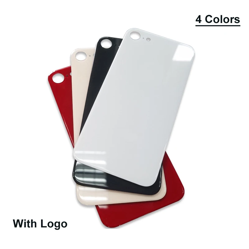 QTDITUO Grade AAAA++++ Large Hole Back Cover Glass for iPhone 8 8Plus Rear Replacement Mobile Phone Accessories With Logo