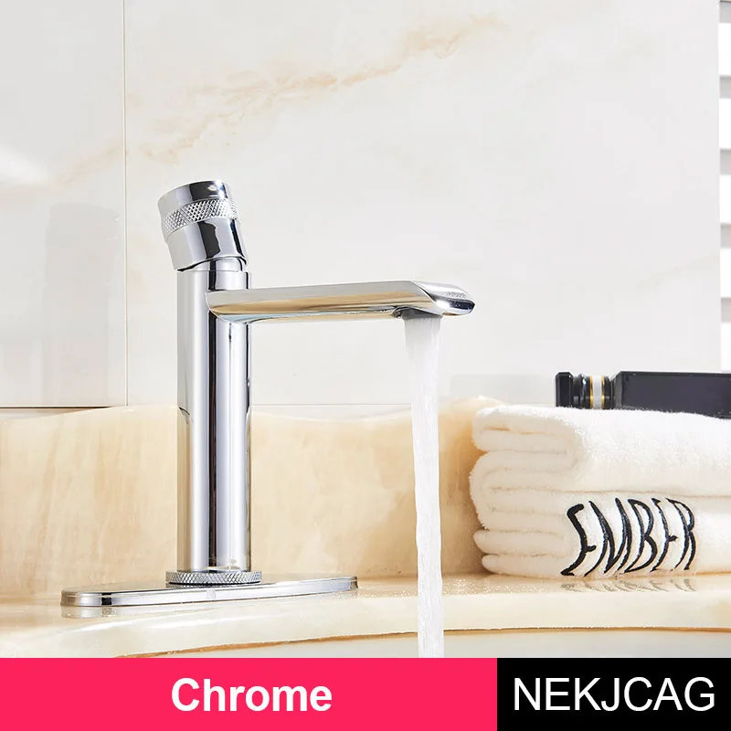 Chrome Смеситель для раковины из латуни, кран для раковины с одной ручкой - Цвет: Chrome
