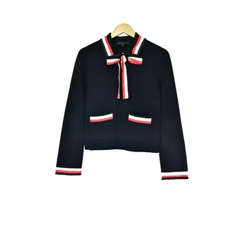 

18 Small Xiangfeng Sweet Department Bow Lotus Leaf Edge Knitting Cardigan 81133