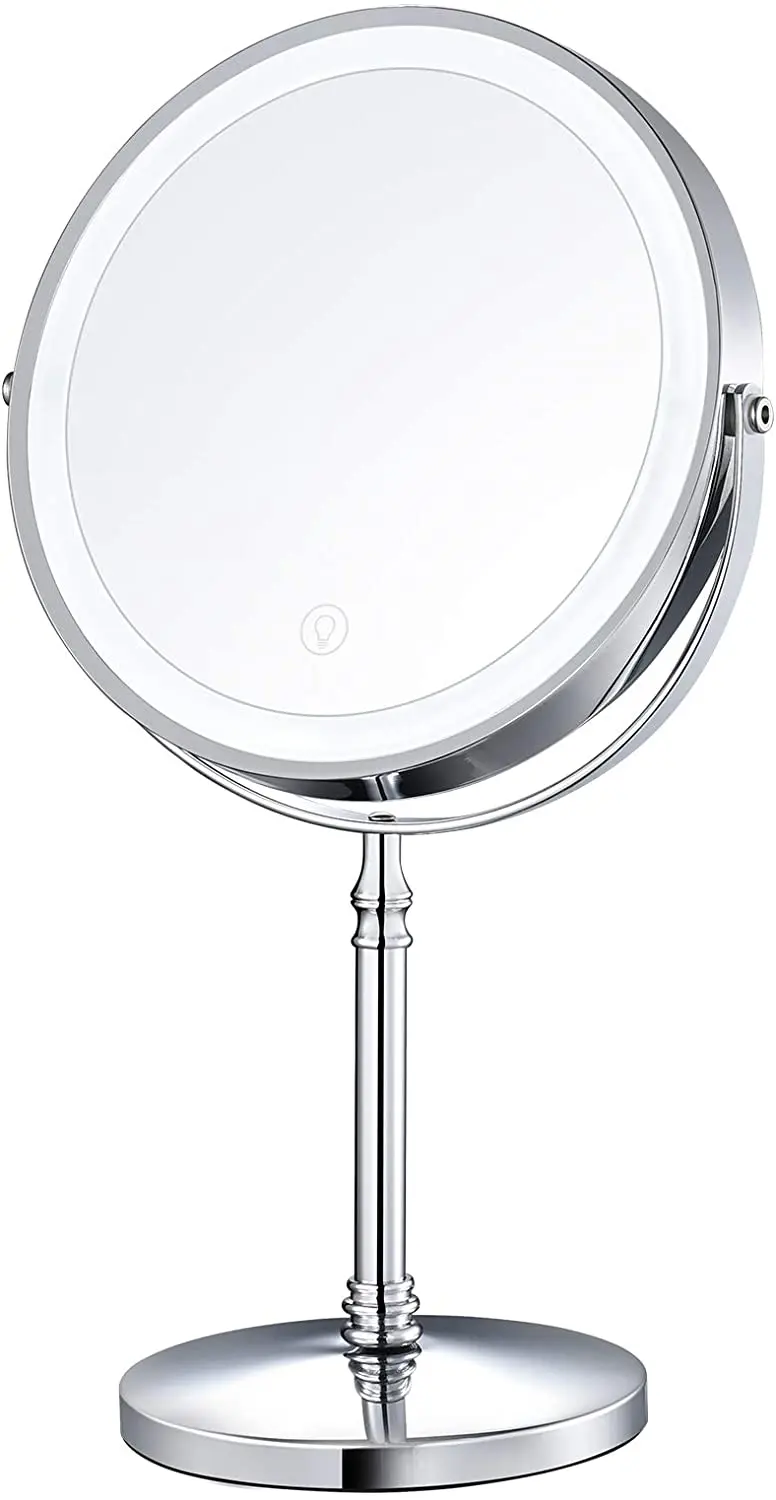 gurun chrome square standing tabletop desktop vanity makeup mirrors cosmetic with 3 5x magnifying shaving bathroom hotel 8