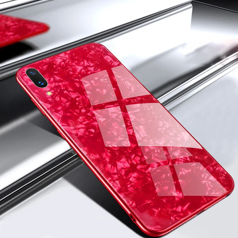 Shell Tempered Glass Cases for Vivo NEX S A X21 X20 Plus X21i X9 X9s X7 Y85 Y79 Y75 Case Elec-plating TPU Bumper Hard Back Cover |