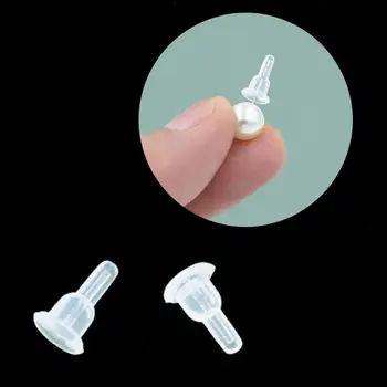 

100Pcs Safe Sleep Loose-proof Earrings Nuts Silicone Earrings Pins Anti Bending Protective Tubes Earings Back Lifters