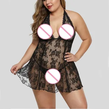 

S-2Xl Large Sizes Of Women'S Clothing Women Lace Sexy Lingerie Nightdress Skirt Camisole Lace Sexy Underwear Z0402