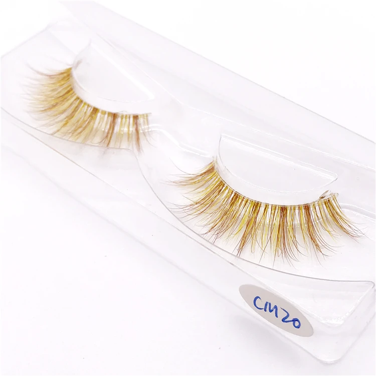 CM20 New color 3D luxury mink lashes wholesale natural long individual thick fluffy colorful false eyelashes Makeup Extension Tools - Цвет: CM20