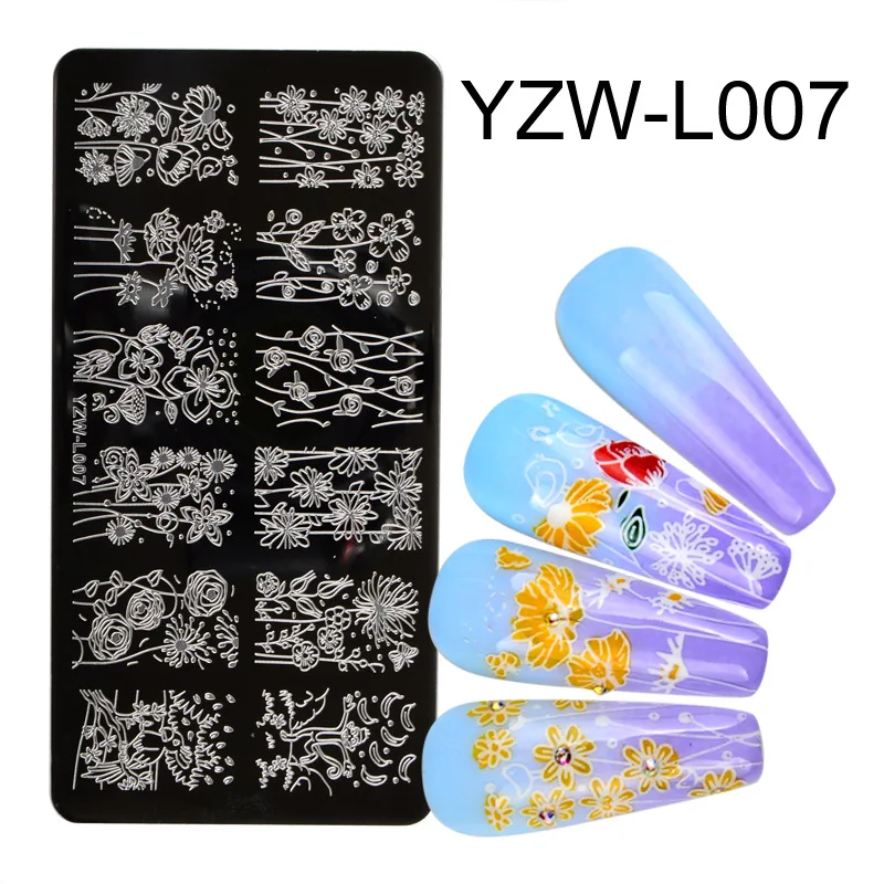 Manicure Rectangular Printing Plate Nail Polish Blue Film Steel Plate Printing Transfer Printing DIY Seal Stamp Plate Tool Nails
