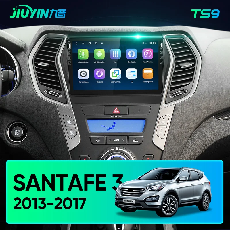 US $220.35 JIUYIN Car Radio For Hyundai Santa Fe 3 2013 2017 Multimedia Video Player Navigation GPS Android No 2din 2 Din