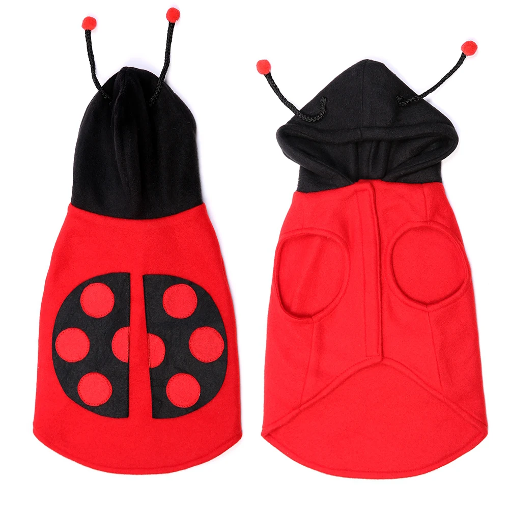 Собака Жук Стайлинг Божья коровка одежда для домашних животных красный черный