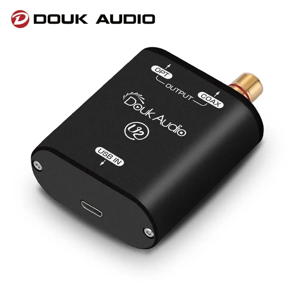 Аудио преобразователь Douk Audio U2 Mini USB на SPDIF XMOS XU208 цифровой интерфейс COAX/OPT DSD DOP 192