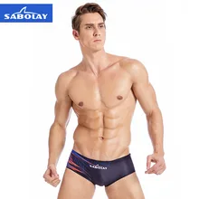 SABOLAY одежда для плавания, плавательные мужские трусы, сексуальный купальный костюм, плавки для плавания, водонепроницаемые мужские шорты для плавания размера плюс NK802-1