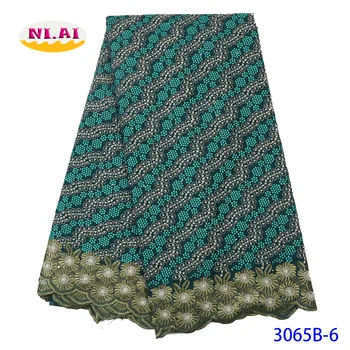 

Latest Swiss Voile Lace 2020 100% Cotton Lace Robbon Hot Sale Tuille Swiss Voile Lace For Women African Dresses 5yards NA3065B-3