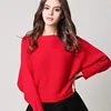 26 Colors Autumn Outstreet High Stretch Knitwear Wide Collar Pullover Knits Women Knitted Long Batwing Sleeves Loose Sweater 3