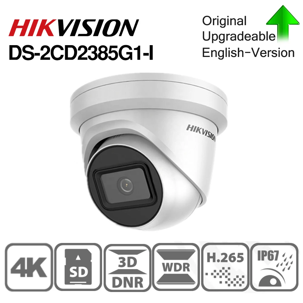 Hikvision оригинальная IP камера DS-2CD2385G1-I 8MP Сеть CCTV камера H.265 CCTV безопасности POE WDR слот для карты SD