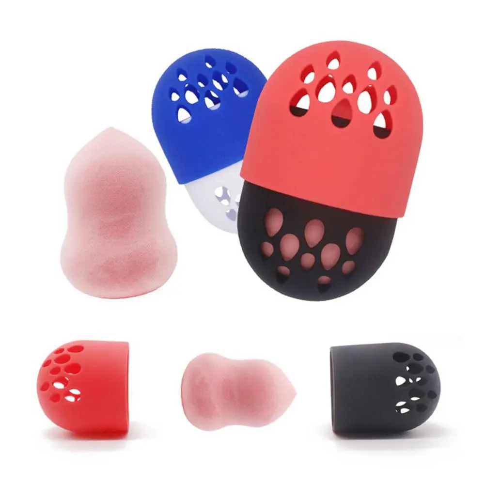 

1 x Makeup Puff Storage Box Travel Soft Silicone Capsule Makeup Powder Puff Empty Storage Box Beauty Egg Holder Rack