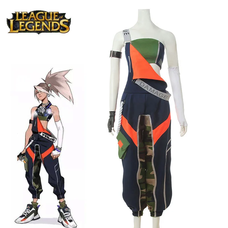 

LOL True Damage Akali Cosplay Costume LOL Akali Cosplay Women Jumpsuit Overall Pants Playsuits Strap Trousers Tube Top