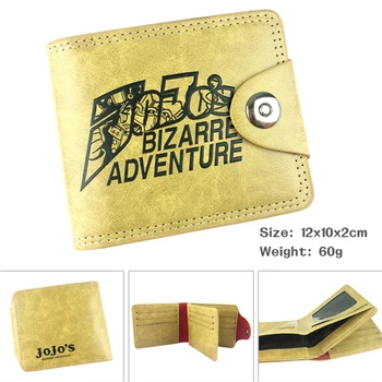 

Anime JoJo's Bizarre Adventure Leather Wallet Zip Coin Pocket Men's Short Khaki PU Photo Credit Cards Holder Casual Hasp Purse