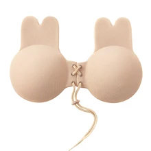 Бесшовный подтягивающий грудь чехол для сосков силиконовый дышащий Невидимый шнурок невидимые подушечки для бюстгальтера форма заячьих ушей пуш-ап